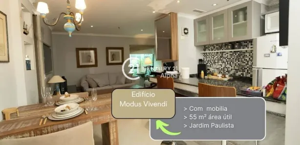 Apartamento com 1 Quarto para venda ou aluguel, 55m² no Jardim Paulista, São Paulo