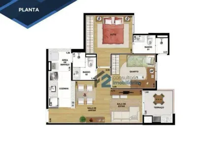 Apartamento com 2 Quartos à venda, 55m² no Vila Tibiriçá, Santo André