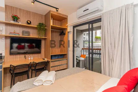 Apartamento com 1 Quarto para venda ou aluguel, 25m² no Brooklin Paulista, São Paulo