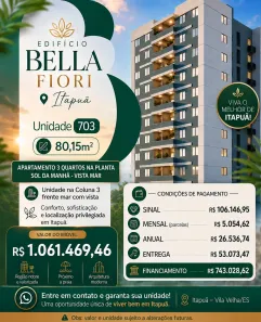 Apartamento com 3 Quartos à venda, 80m² no Itapuã, Vila Velha
