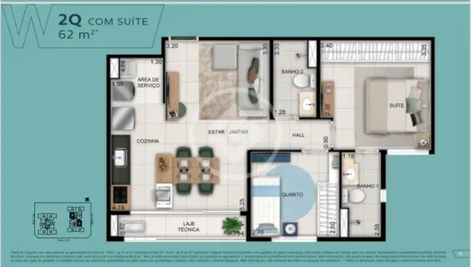 Apartamento com 2 Quartos à venda, 62m² no Setor Bueno, Goiânia