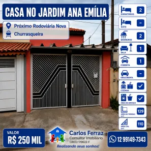 Casa com 2 Quartos à venda, 110m² no Jardim Ana Emilia, Taubaté
