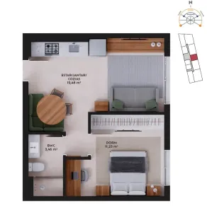 Apartamento com 1 Quarto à venda, 39m² no Pedra Branca, Palhoça