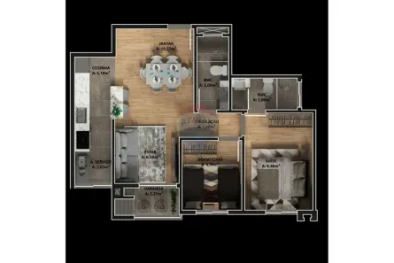Apartamento com 2 Quartos à venda, 58m² no Porto Meira, Foz do Iguaçu