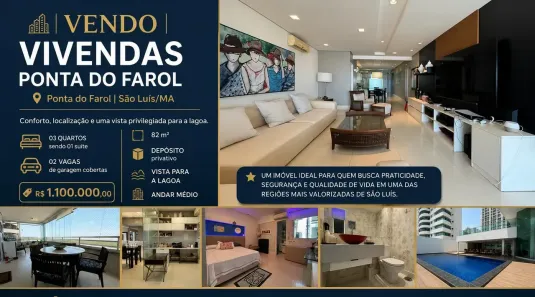 Apartamento com 3 Quartos à venda, 82m² no Ponta do Farol, São Luís