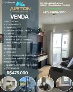 Apartamento com 2 Quartos à venda, 60m² no Casa Branca, Itapema