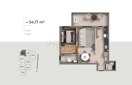 Apartamento com 1 Quarto à venda, 53m² no Vila do Golf, Ribeirão Preto