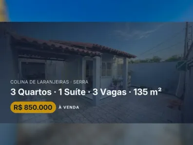 Casa com 3 Quartos à venda, 135m² no Colina de Laranjeiras, Serra