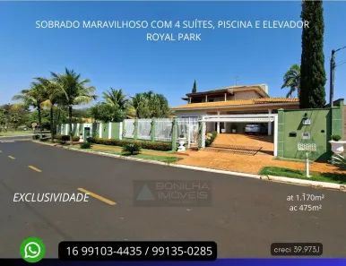 Sobrado com 4 Quartos à venda, 475m² no Royal Park, Ribeirão Preto