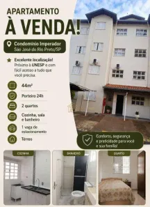 Apartamento com 2 Quartos à venda, 42m² no Jardim Santa Rosa II, São José do Rio Preto