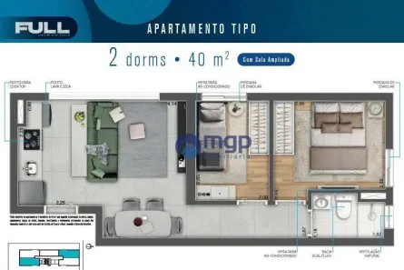 Apartamento com 2 Quartos à venda, 40m² no Vila Paulicéia, São Paulo