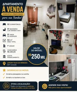 Apartamento com 2 Quartos à venda, 55m² no Jardim Teles de Menezes, Santo André
