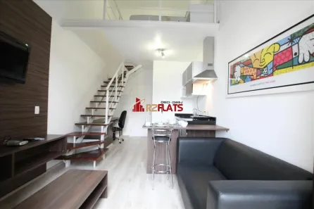 Flat com 1 Quarto para alugar, 45m² no Cidade Monções, São Paulo