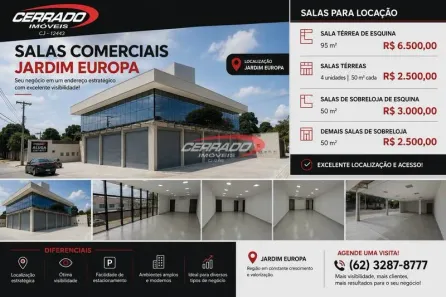 Sala Comercial para alugar, 95m² no Jardim Europa, Goiânia
