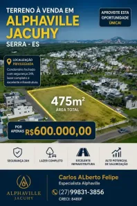 Lote/Terreno à venda, 475m² no Jacuhy, Serra