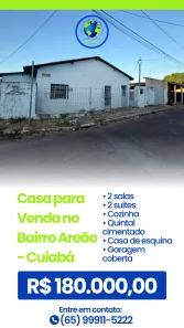 Casa com 2 Quartos à venda, 10m² no Areão, Cuiabá