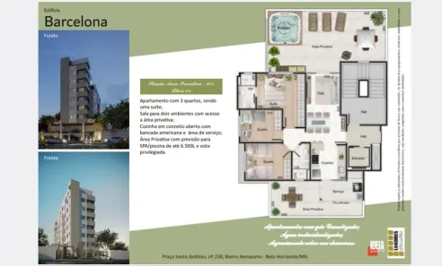 Apartamento com 3 Quartos à venda, 75m² no Pampulha, Belo Horizonte