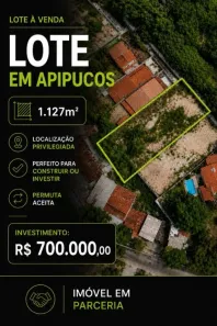 Lote/Terreno à venda, 1127m² no Apipucos, Recife