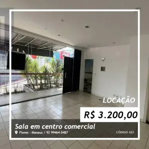 Sala Comercial para alugar, 33m² no Flores, Manaus