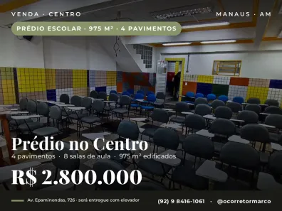Prédio Comercial à venda, 975m² no Centro, Manaus