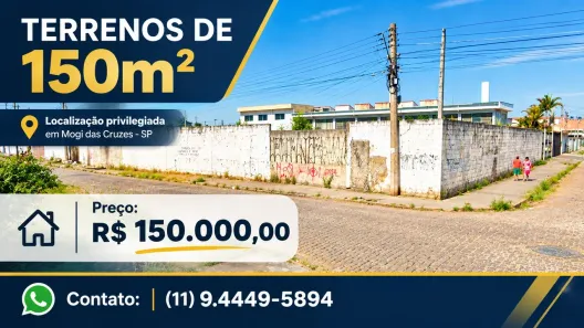 Lote/Terreno à venda, 150m² no Jundiapeba, Mogi das Cruzes