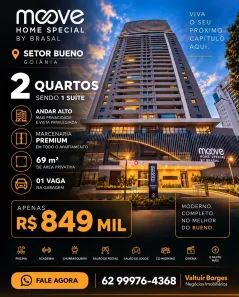 Apartamento com 2 Quartos à venda, 69m² no Setor Bueno, Goiânia