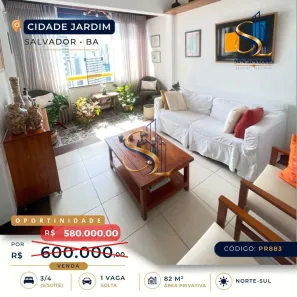 Apartamento com 3 Quartos à venda, 82m² no Candeal, Salvador