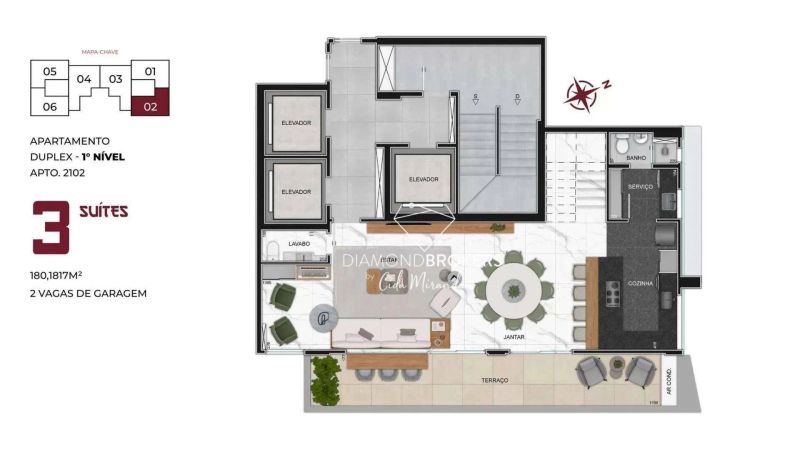 Apartamento com 3 quartos — Savassi, Belo Horizonte