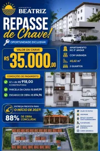 Apartamento com 2 Quartos à venda, 45m² no Vila Sao Jose, Paço do Lumiar