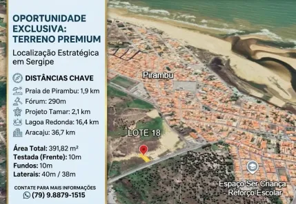 Lote/Terreno à venda, 391m² no Centro, Pirambu
