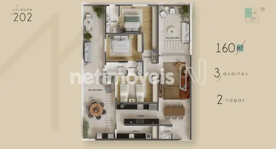 Apartamento com 3 Quartos à venda, 160m² no Vila Paris, Belo Horizonte