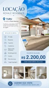 Apartamento com 2 Quartos para alugar, 56m² no Turu, São Luís