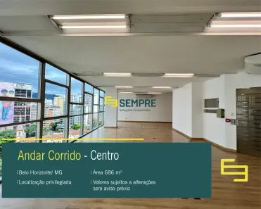 Imóvel Comercial para alugar, 686m² no Centro, Belo Horizonte