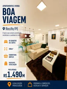 Apartamento com 3 Quartos à venda, 260m² no Boa Viagem, Recife