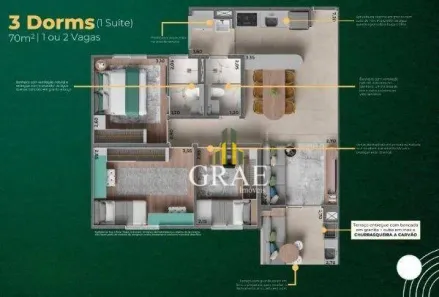 Apartamento com 3 Quartos à venda, 70m² no Rudge Ramos, São Bernardo do Campo