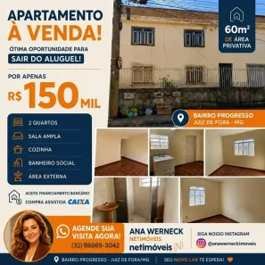Apartamento com 2 Quartos à venda, 60m² no Progresso, Juiz de Fora