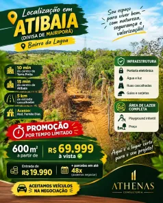 Lote/Terreno à venda, 600m² no Jardim Brasil, Atibaia
