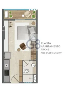 Apartamento com 1 Quarto à venda, 27m² no Aldeota, Fortaleza