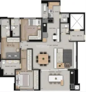 Apartamento com 3 Quartos à venda, 127m² no Santa Rosa, Londrina