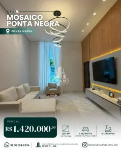 Casa de Condomínio com 3 Quartos à venda, 250m² no Ponta Negra, Manaus
