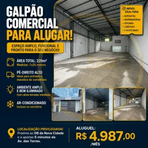 Galpão/Depósito/Armazém para alugar, 220m² no Nova Cidade, Manaus