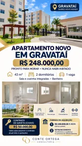 Apartamento com 2 Quartos à venda, 43m² no Novo Mundo, Gravataí