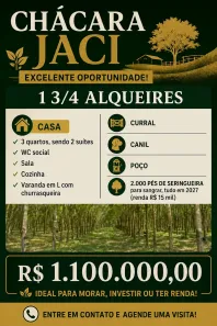 Fazenda/Sítio com 3 Quartos à venda, 42350m² no Centro, Jaci
