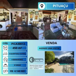 Casa com 3 Quartos à venda, 450m² no Pituaçu, Salvador