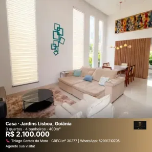 Casa com 3 Quartos à venda, 215m² no Jardins Lisboa, Goiânia
