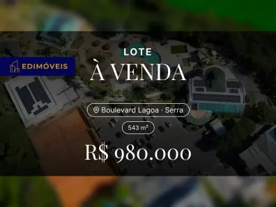 Lote/Terreno à venda, 543m² no Boulevard Lagoa, Serra