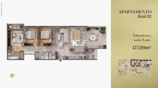 Apartamento com 3 Quartos à venda, 127m² no Balneário, Florianópolis