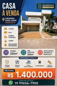 Sobrado com 3 Quartos à venda, 250m² no Residencial Cidade Jardim, Cosmópolis