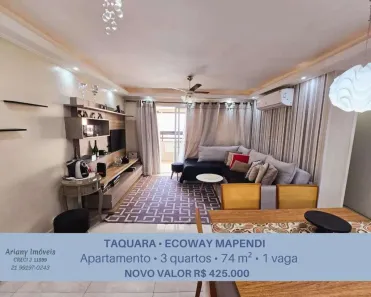 Apartamento com 3 Quartos à venda, 74m² no Taquara, Rio de Janeiro
