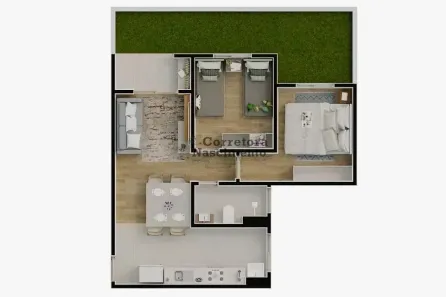 Apartamento com 2 Quartos à venda, 47m² no Jardim Santa Maria, Jacareí